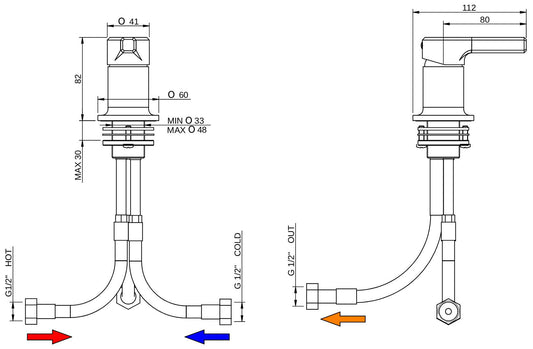 Rubinetterie Treemme 3M Aurelia RWIT 2C68 CC 01 Miscelatore Monocomando Remoto Da Piano Per Vasca Appoggio Forma Tonda Monoforo 1 Leva Stile Classico Contemporaneo Materiale Ottone Finitura Cromata