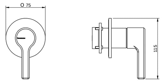 Rubinetterie Treemme 3M Aurelia RWIT 2CC8 CC 01 + RWIT 51A8 ZZ 03 Miscelatore Monocomando Remoto Lavabo Doccia Incasso Muro Meccanico 1 Uscita Monoforo 1 Manopola Staffa Cartongesso Materiale Ottone Finitura Cromata Parte Interna Esterna Incluse