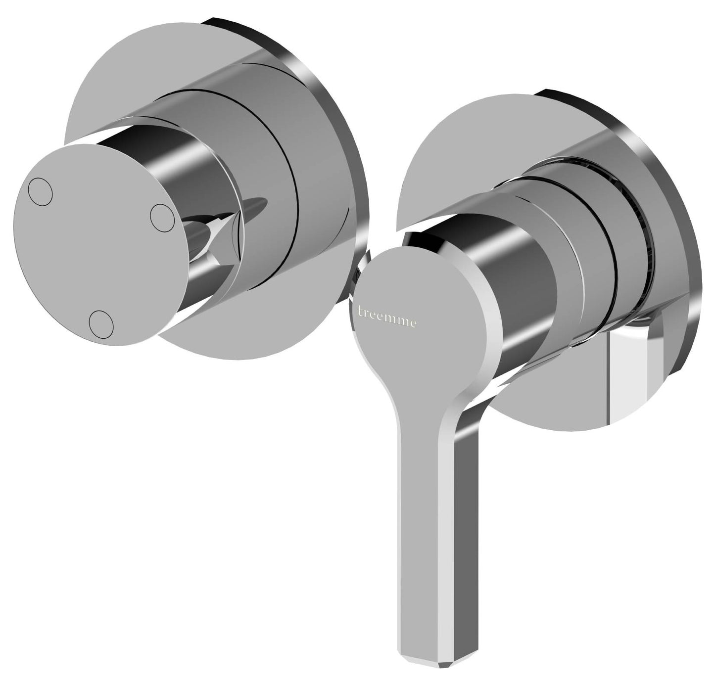 Rubinetterie Treemme 3M Aurelia RWIT 2CF3 CC 01 + RWIT 22A2 ZZ 01 Miscelatore Monocomando Doccia Incasso Muro Con Deviatore 3 Uscite Meccanico Due Fori 2 Leve Senza Piastra Orizzontale Staffa Per Cartongesso Ottone Cromato Parte Interna Esterna Incluse
