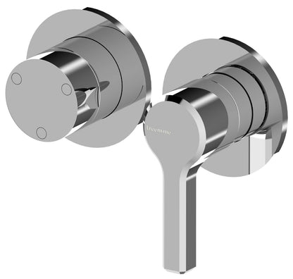 Rubinetterie Treemme 3M Aurelia RWIT 2CF3 CC 01 + RWIT 22A2 ZZ 01 Miscelatore Monocomando Doccia Incasso Muro Con Deviatore 3 Uscite Meccanico Due Fori 2 Leve Senza Piastra Orizzontale Staffa Per Cartongesso Ottone Cromato Parte Interna Esterna Incluse