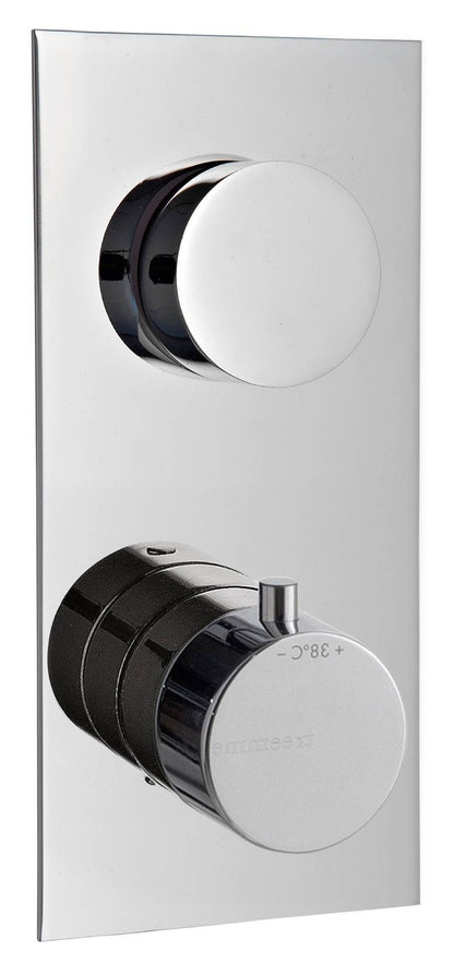 Rubinetterie Treemme 3M Aurelia RWIT 8A72 CC 03 + RWIT 8A46 ZZ 20 Miscelatore Doccia Termostatico Incasso 3 Uscite Parete 2 Fori 2 Manopole Parte Interna Esterna Incluse Stile Classico Contemporaneo Con Piastra Materiale Ottone Finitura Cromata
