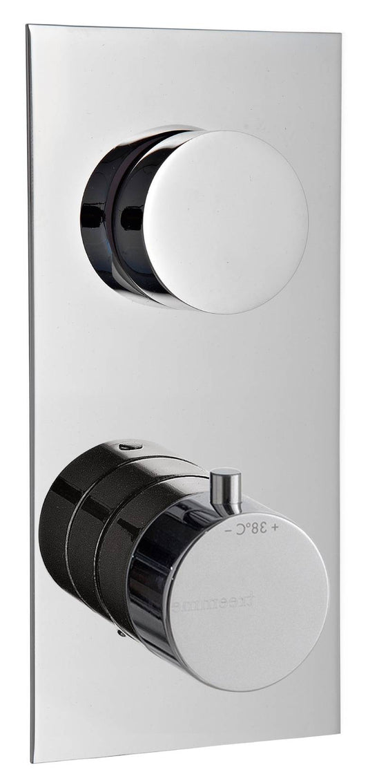 Rubinetterie Treemme 3M Aurelia RWIT 8A72 CC 03 + RWIT 8A46 ZZ 20 Miscelatore Doccia Termostatico Incasso 3 Uscite Parete 2 Fori 2 Manopole Parte Interna Esterna Incluse Stile Classico Contemporaneo Con Piastra Materiale Ottone Finitura Cromata