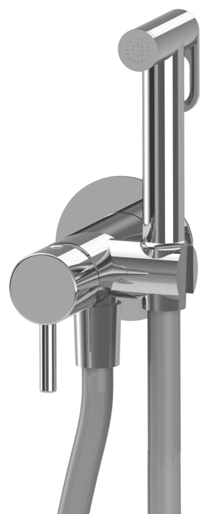 Rubinetterie Treemme 3M Contract Termo S + Showers RWIT 6565 CC 40 + RWIT 6565 ZZ 40 Idroscopino Per WC Con Doccetta Tonda in Metallo Flessibile in PVC 1 Metro Monoforo Parte Interna e Esterna Incluse Materiale Ottone Finitura Cromato