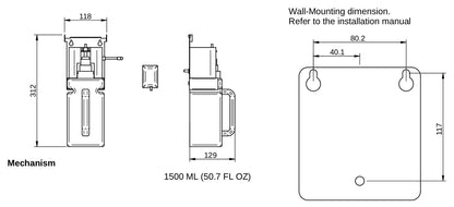 Rubinetterie Treemme 3M Electronic Washbasin Tap IT 1355 IS ZZ ZZ Dosatore Elettronico con Sensore Fotocellula Solo Per Sapone Liquido Con Alimentazione Elettrica Ad Appoggio Materiale Acciaio Finitura Inox Spazzolato Opaco