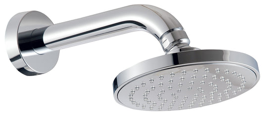 Rubinetterie Treemme 3M Contract Footprint IT 6570 CC ZZ ZZ Soffione Doccia Pioggia A Parete Tondo In ABS Diametro 100 mm Anticalcare Con Braccio Doccia 200 mm Stile Moderno Materiale Ottone Finitura Cromata