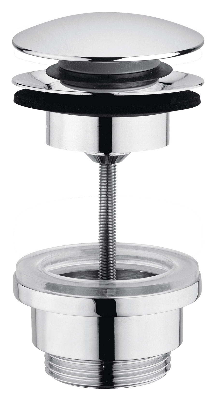 Rubinetterie Treemme 3M Contract Footprint IT RTSA 117 CC Piletta di Scarico Click Clack Universale Con Inserto Per Sempre Aperto Materiale Ottone Finitura Cromata