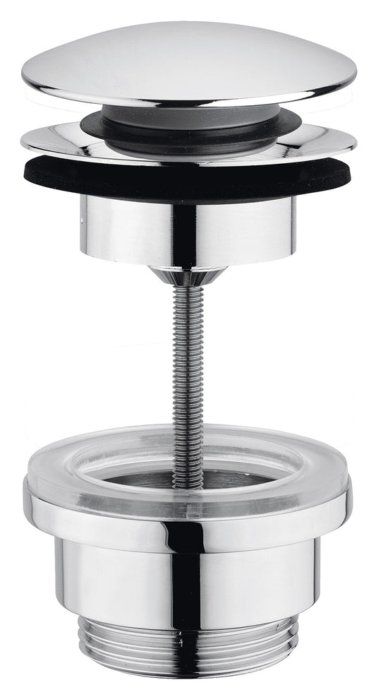 Rubinetterie Treemme 3M Contract Footprint IT RTSA 117 CC Piletta di Scarico Click Clack Universale Con Inserto Per Sempre Aperto Materiale Ottone Finitura Cromata