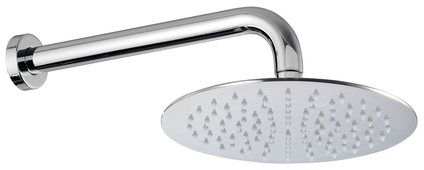 Rubinetterie Treemme 3M Contract Footprint RWIT 4907 CC 06 Soffione Doccia Pioggia A Parete Tondo In Metallo Diametro 200 mm Anticalcare Con Braccio Doccia 300 mm Stile Moderno Materiale Ottone Finitura Cromata
