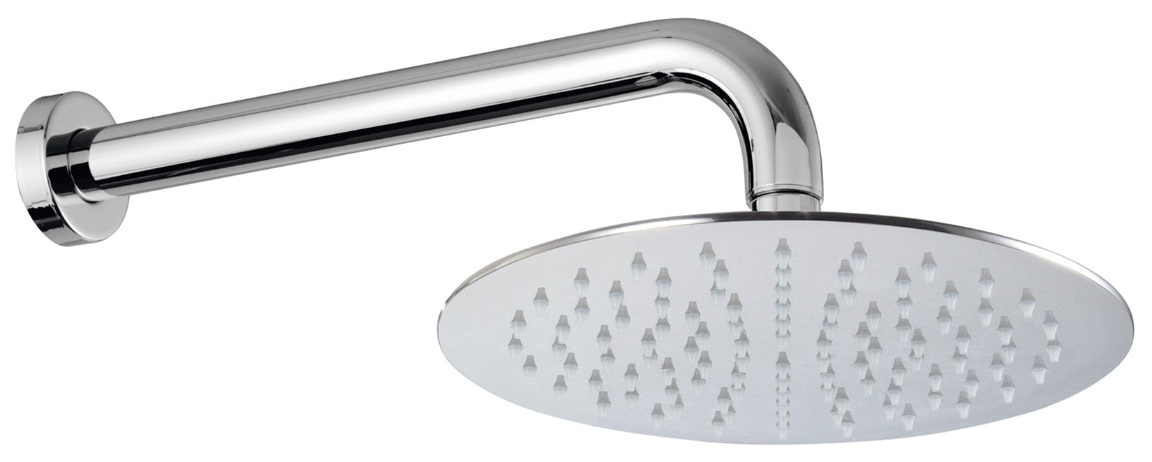 Rubinetterie Treemme 3M Contract Footprint RWIT 4907 CC 06 Soffione Doccia Pioggia A Parete Tondo In Metallo Diametro 200 mm Anticalcare Con Braccio Doccia 300 mm Stile Moderno Materiale Ottone Finitura Cromata