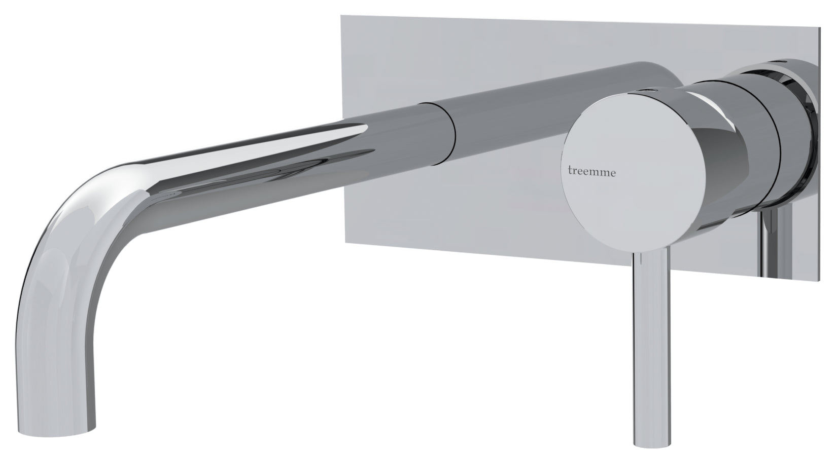Rubinetterie Treemme 3M Contract Footprint RWIT 8C52 CC 01 + RWIT 7C51 ZZ 04 Miscelatore Lavabo Incasso Muro 195 mm 2 Fori 1 Manopola Miscelazione Meccanica Con Piastra Stile Moderno Profondità 195 mm Parte Interna Esterna Incluse Ottone Cromata