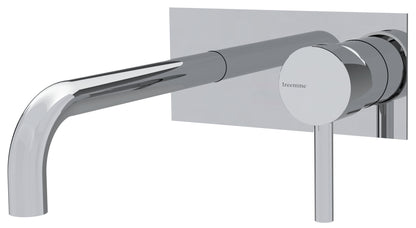 Rubinetterie Treemme 3M Contract Footprint RWIT 8C52 CC 01 + RWIT 7C51 ZZ 04 Miscelatore Lavabo Incasso Muro 195 mm 2 Fori 1 Manopola Miscelazione Meccanica Con Piastra Stile Moderno Profondità 195 mm Parte Interna Esterna Incluse Ottone Cromata