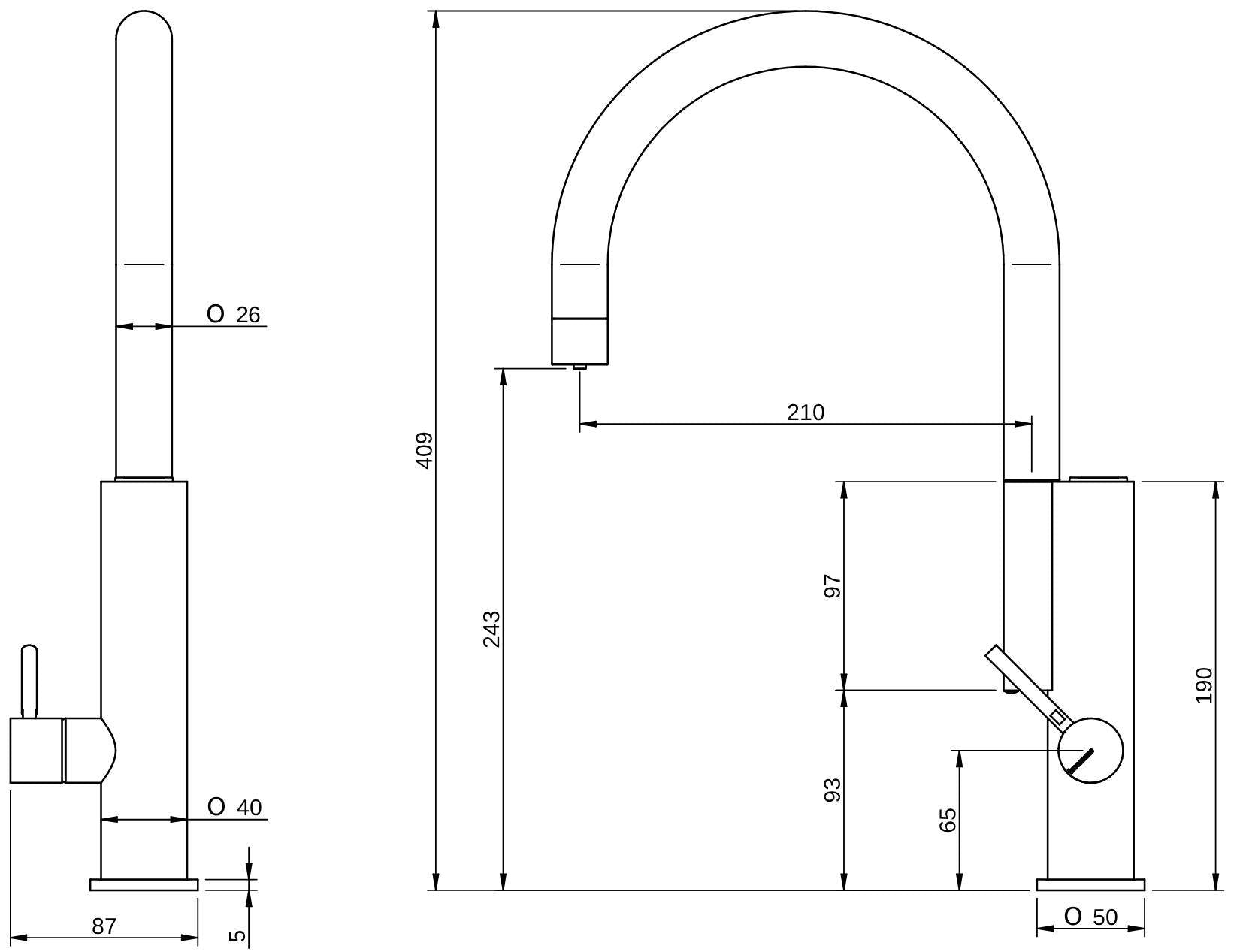 Rubinetterie Treemme 3M Kitchen - Design IT 5509 CC UP ZZ Miscelatore Lavello a 3 Vie Per Cucina Lavanderia Lavatoi Appoggio 1 Leva Monoforo Miscelazione Meccanica Stile Moderno Collo Girevole 360° Altezza 409 mm Profondità 210 mm Ottone Cromato