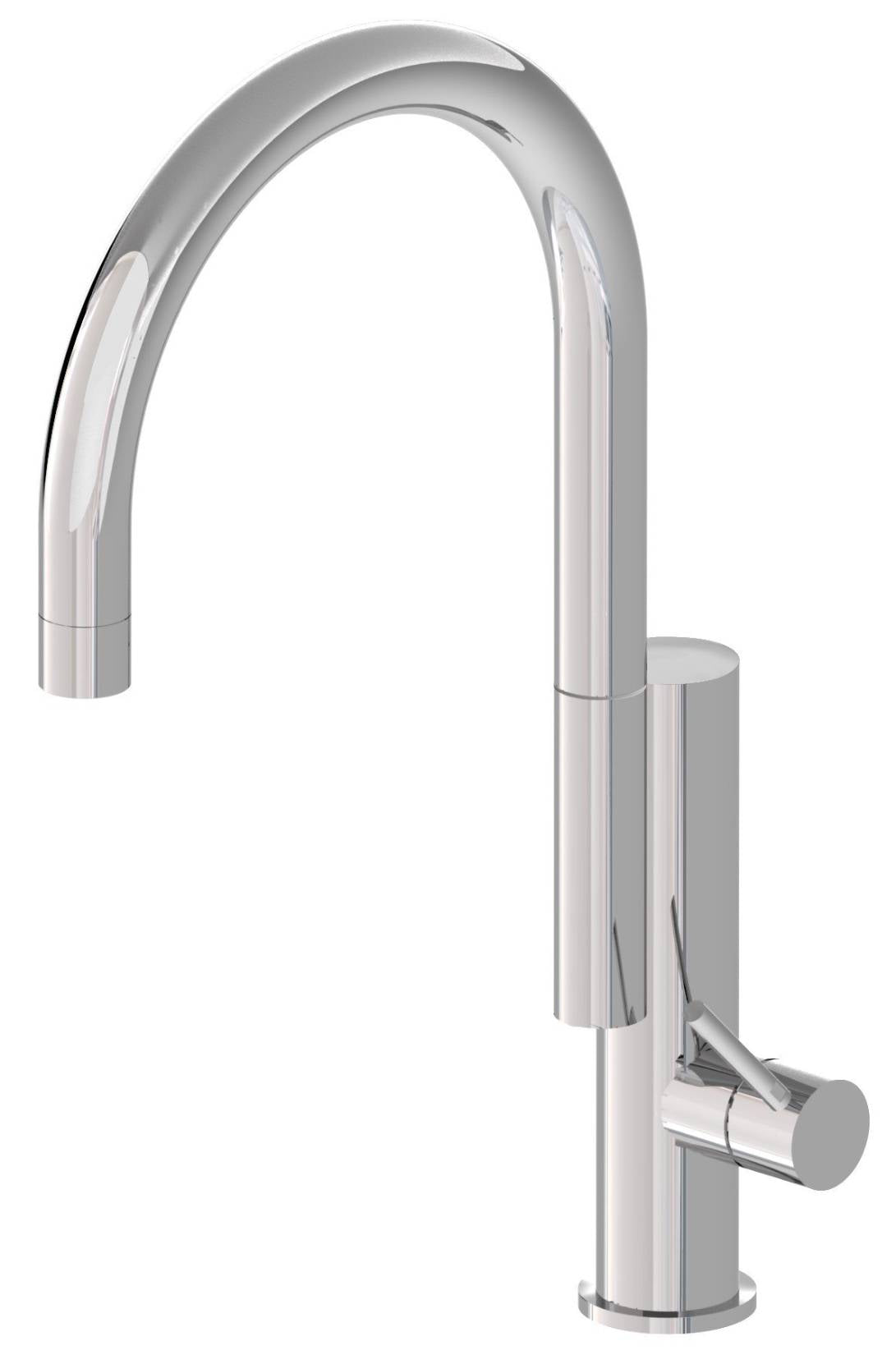 Rubinetterie Treemme 3M Kitchen - Design IT 5534 CC UP ZZ Miscelatore Lavello Per Cucina Lavanderia Lavatoi Appoggio 1 Leva Monoforo Miscelazione Meccanica Stile Moderno Collo Girevole 180° Altezza 409 mm Profondità 210 mm Ottone Cromato