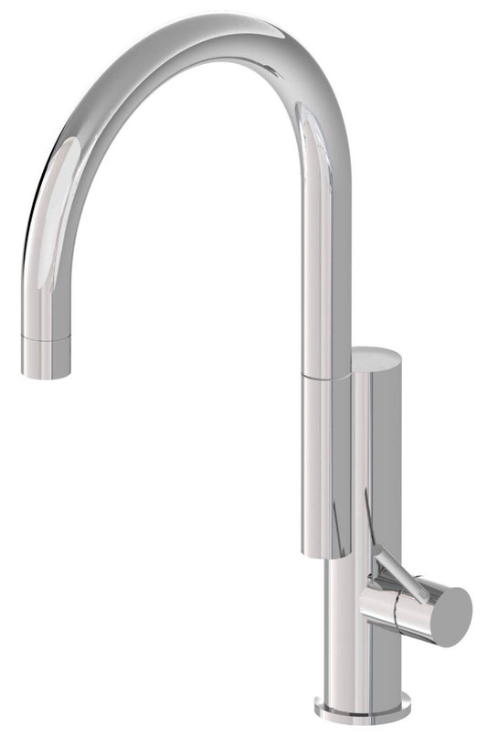 Rubinetterie Treemme 3M Kitchen - Design IT 5534 CC UP ZZ Miscelatore Lavello Per Cucina Lavanderia Lavatoi Appoggio 1 Leva Monoforo Miscelazione Meccanica Stile Moderno Collo Girevole 180° Altezza 409 mm Profondità 210 mm Ottone Cromato