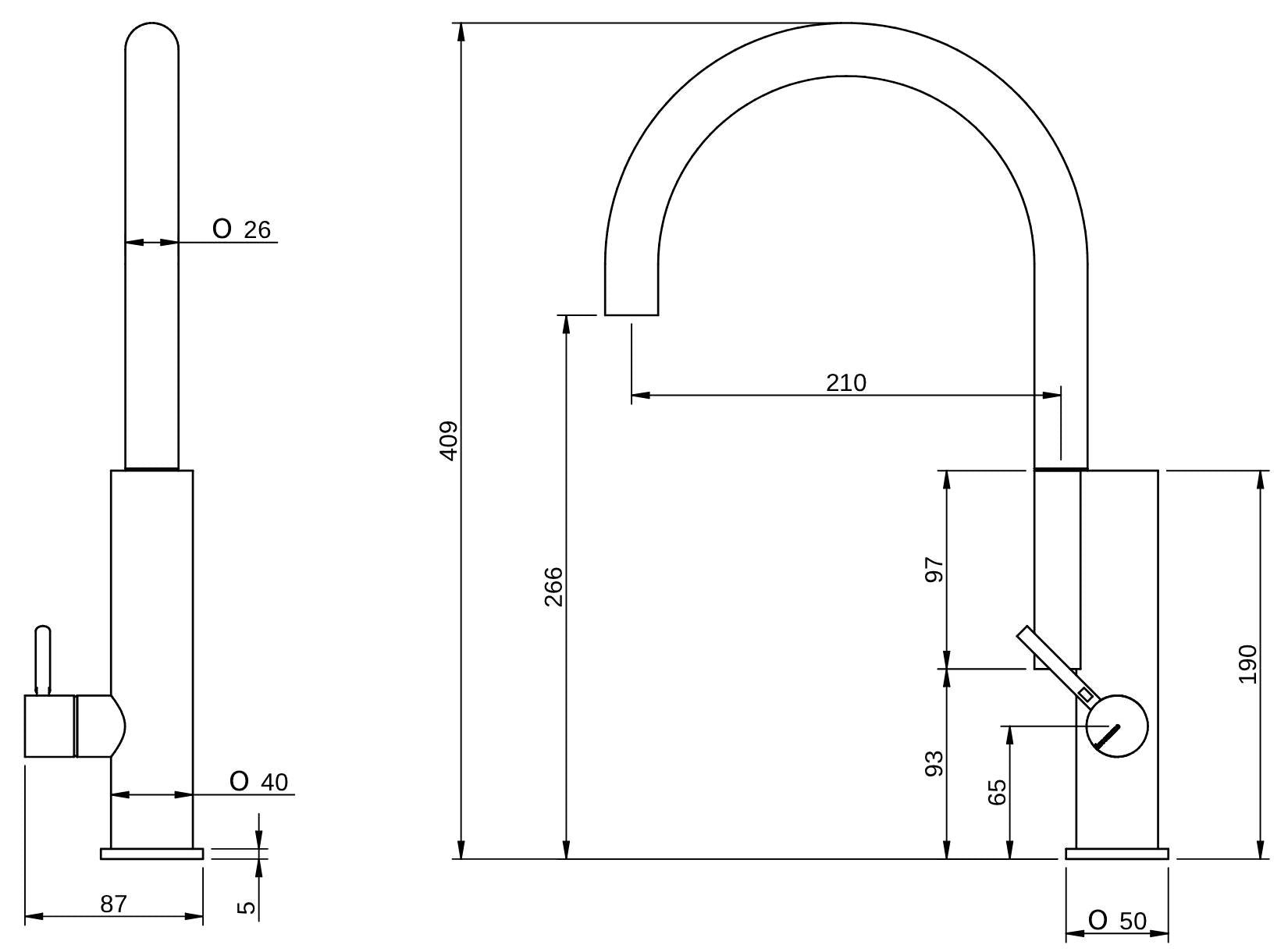 Rubinetterie Treemme 3M Kitchen - Design IT 5534 CC UP ZZ Miscelatore Lavello Per Cucina Lavanderia Lavatoi Appoggio 1 Leva Monoforo Miscelazione Meccanica Stile Moderno Collo Girevole 180° Altezza 409 mm Profondità 210 mm Ottone Cromato
