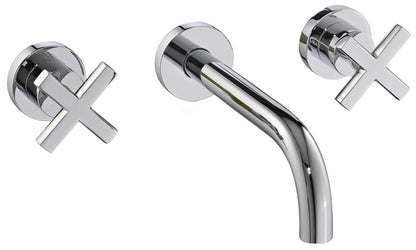 Rubinetterie Treemme Line RWIT 1060 CC 50 + RWIT 3A60 ZZ 02 Miscelatore Gruppo Lavabo Incasso A Muro 233 mm Materiale Ottone Finitura Cromata