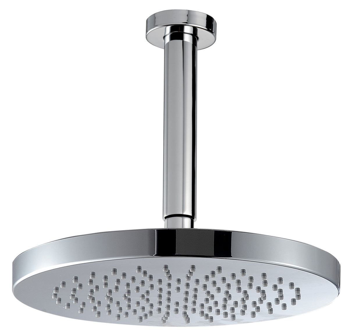 Rubinetterie Treemme 3M Contract Footprint IT 6592 CC ZZ ZZ Soffione Doccia A Soffitto Tondo In ABS Ø250 mm Anticalcare Con Braccio Doccia 200 mm Materiale Ottone Finitura Cromata Portata Acqua 9 Litri Al Minuto