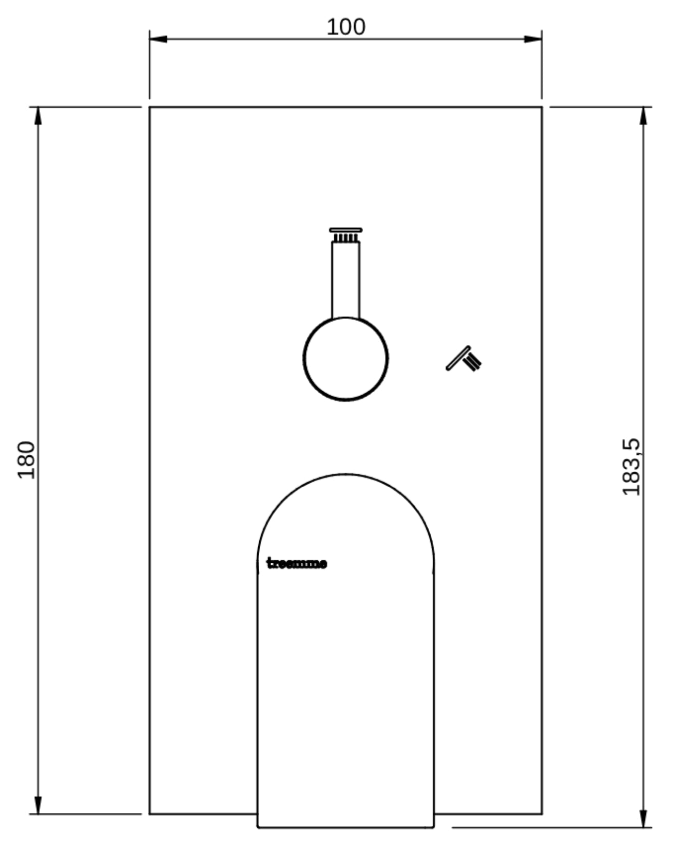 Rubinetterie Treemme 3M Contract Mars RWIT 9C49 CC 03 + RWIT 7C49 ZZ 2V Miscelatore Monocomando Vasca Doccia Incasso Parete Meccanico 2 Vie Con Deviatore Rotativo 2 Fori 1 Manopola Parte Interna Esterna Incluse Stile Moderno Con Piastra Ottone Cromo
