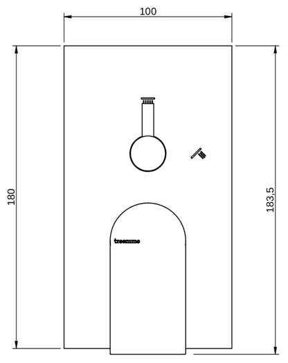 Rubinetterie Treemme 3M Contract Mars RWIT 9C49 CC 03 + RWIT 7C49 ZZ 2V Miscelatore Monocomando Vasca Doccia Incasso Parete Meccanico 2 Vie Con Deviatore Rotativo 2 Fori 1 Manopola Parte Interna Esterna Incluse Stile Moderno Con Piastra Ottone Cromo