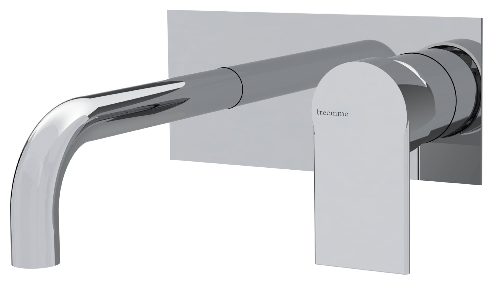 Rubinetterie Treemme 3M Contract Mars RWIT 9C51 CC 01 + RWIT 7C51 ZZ 04 Miscelatore Lavabo Incasso Muro 158 mm 2 Fori 1 Manopola Miscelazione Meccanica Con Piastra Stile Moderno Profondità Bocca 158 mm Parte Interna Esterna Incluse Ottone Cromata