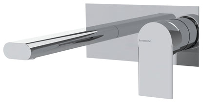 Rubinetterie Treemme 3M Contract Mars RWIT 9C51 CC 02 + RWIT 7C51 ZZ 04 Miscelatore Lavabo Incasso Muro 172 mm 2 Fori 1 Manopola Miscelazione Meccanica Con Piastra Stile Moderno Profondità 172 mm Parte Interna Esterna Incluse Ottone Cromata