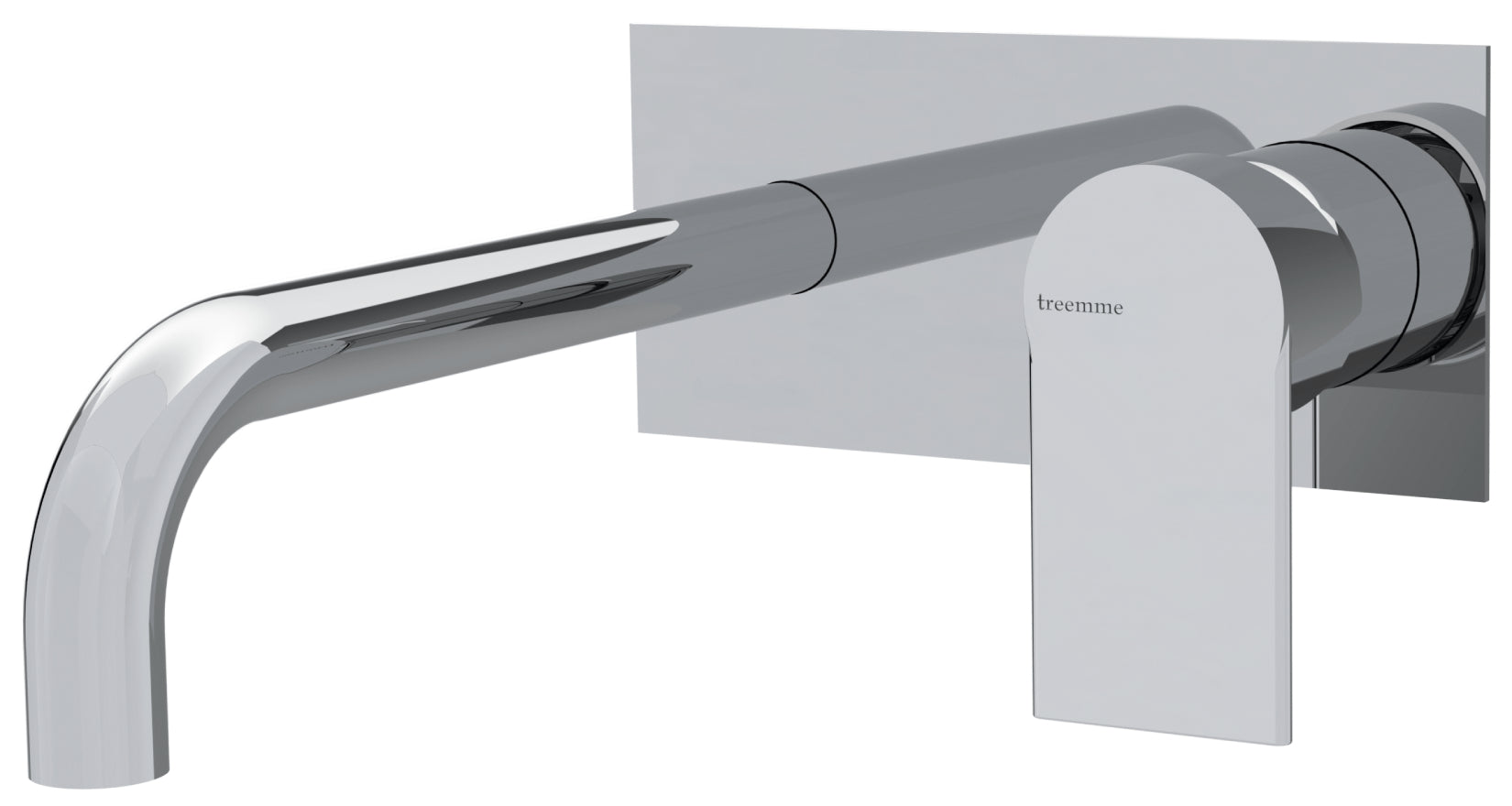 Rubinetterie Treemme 3M Contract Mars RWIT 9C52 CC 01 + RWIT 7C51 ZZ 04 Miscelatore Lavabo Incasso Muro 195 mm 2 Fori 1 Manopola Miscelazione Meccanica Con Piastra Stile Moderno Profondità Bocca 195 mm Parte Interna Esterna Incluse Ottone Cromata