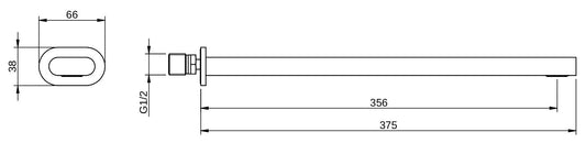 Rubinetterie Treemme 3M Nanotech RWIT 6599 CC 01 Soffione Doccia A Parete Rettangolare A Mensola Lunghezza 375 mm Getto a Pioggia Stile Moderno Materiale Ottone Finitura Cromato