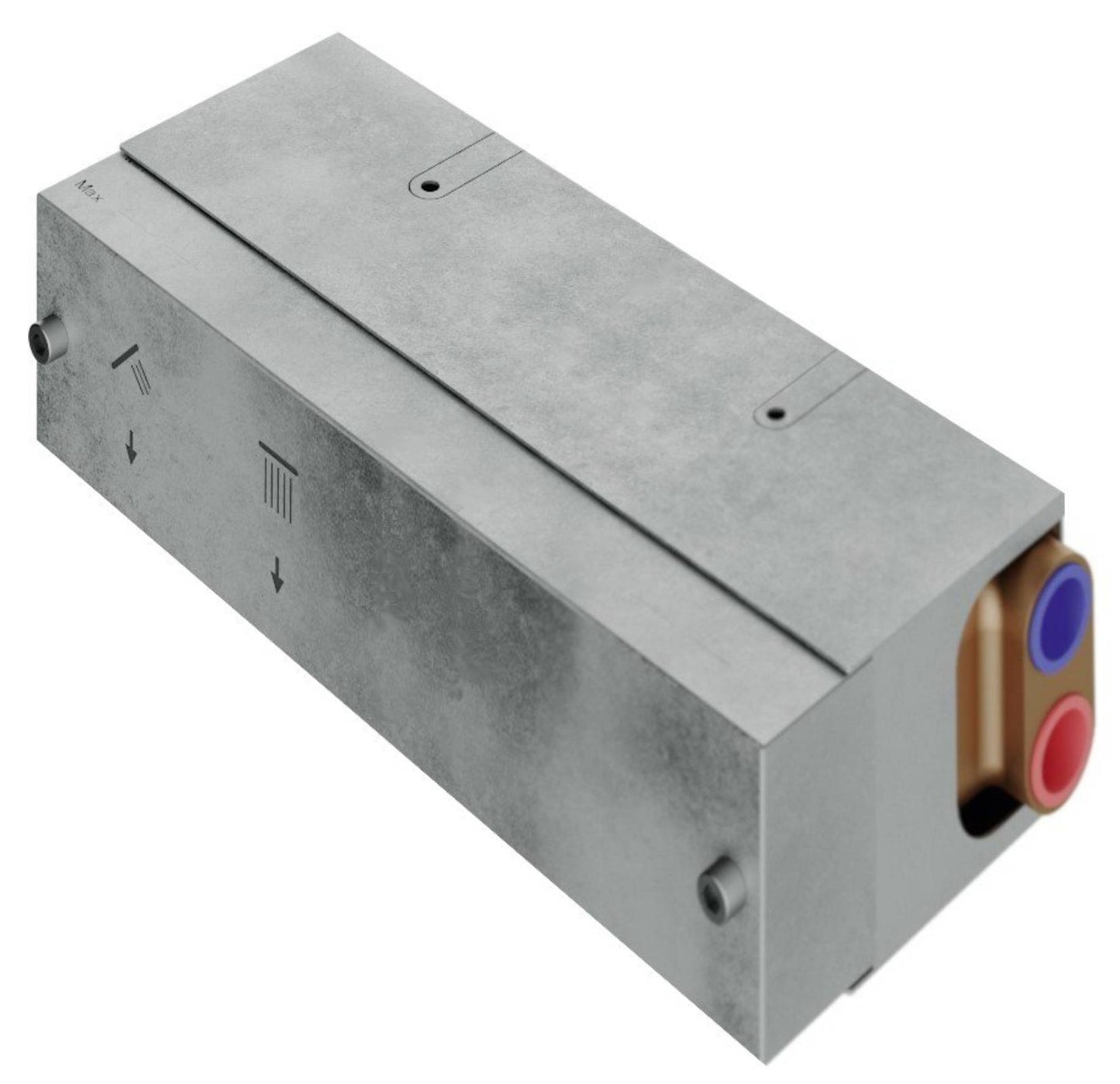 Rubinetterie Treemme 3M W-Touch RWIT 1B86 IS 01 + RWIT 1B86 ZZ 30 Miscelatore Doccia Termostatico Incasso 2 Uscite Parete 4 Fori Stile Moderno Con Piastra Materiale Acciaio Finitura Inox Spazzolato Opaco Parte Interna Esterna Incluse
