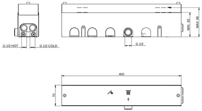 Rubinetterie Treemme 3M W-Touch RWIT 1B91 IS 01 + RWIT 1B91 ZZ 30 Miscelatore Doccia Meccanico Incasso 2 Uscite Parete 6 Fori 4 Manopole Stile Moderno Con Piastra Acciaio Inox Spazzolato Opaco Doccetta Metallo Flessibile PVC Parte Interna Esterna Incluse