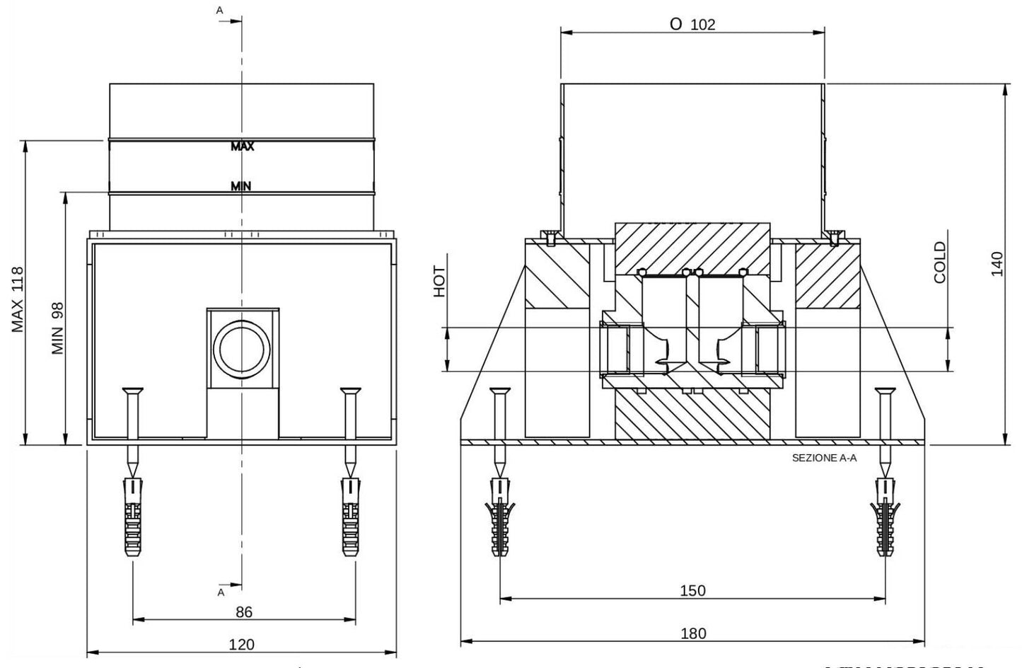 Rubinetterie Treemme Ran RWIT 2203 CC 50 + RWIT 4A62 ZZ 50 Miscelatore Monocomando Vasca Da Terra Con Doccetta In Metallo Materiale Ottone Finitura Cromata