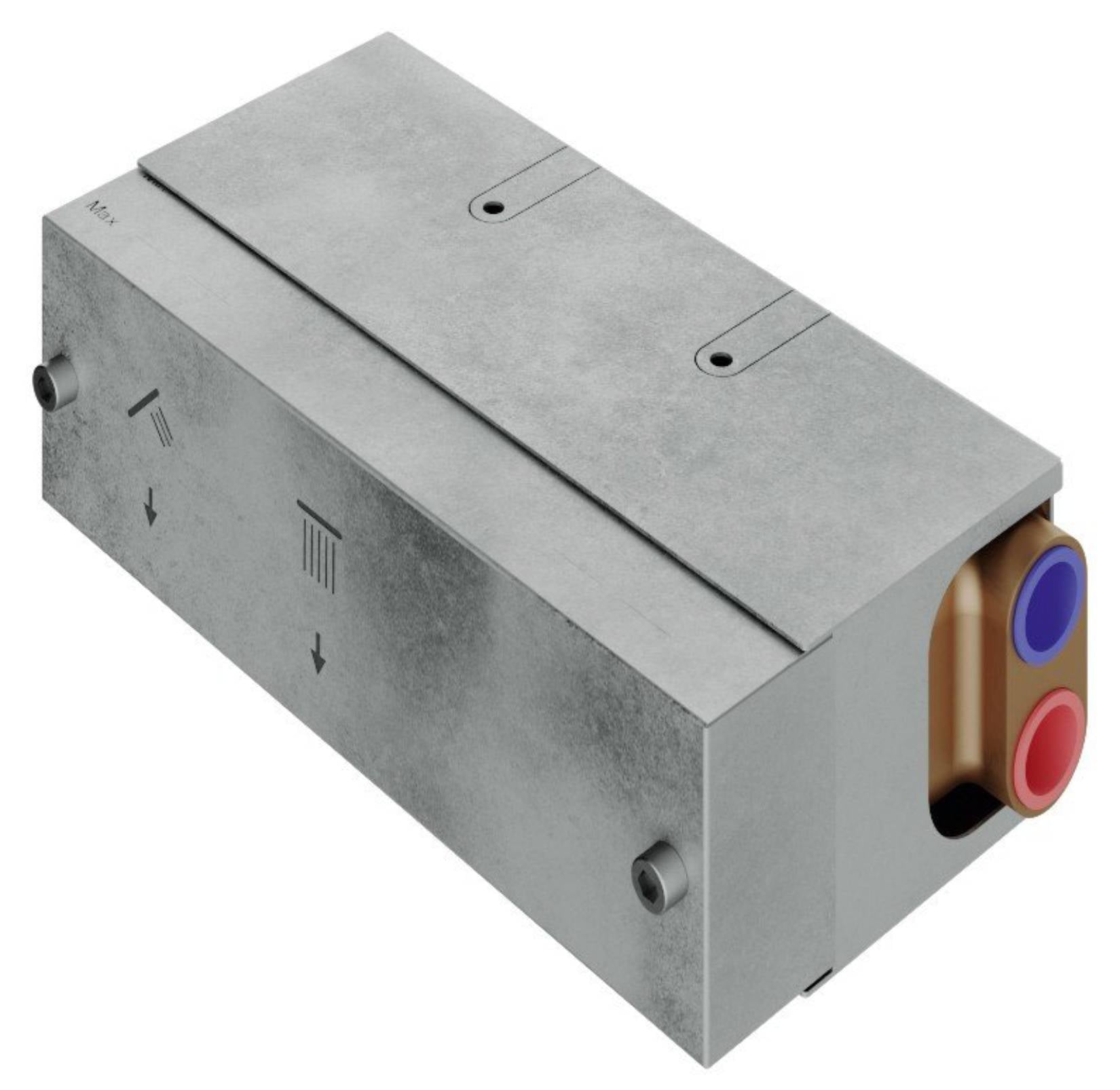 Rubinetterie Treemme 3M W-Smart RWIT 5C86 IS 01 + RWIT 5C86 ZZ 30 Miscelatore Doccia Termostatico Incasso 2 Uscite Parete 3 Fori Tre Manopole Sistema Premi e Regola Parte Interna Esterna Incluse Stile Moderno Con Piastra Acciaio Inox Spazzolato Opaco