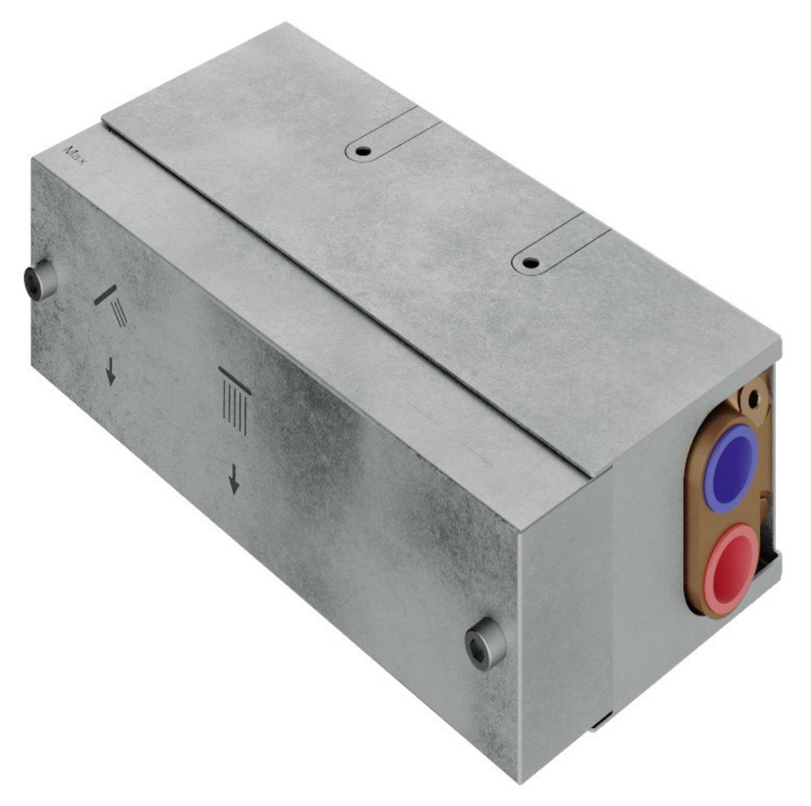 Rubinetterie Treemme 3M W-Smart RWIT 5C89 IS 01 + RWIT 5C89 ZZ 30 Miscelatore Doccia Meccanico Incasso 2 Uscite Parete 3 Fori Tre Manopole Sistema Premi e Regola Parte Interna Esterna Incluse Stile Moderno Con Piastra Acciaio Inox Spazzolato Opaco