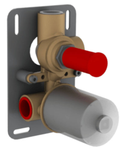 Rubinetterie Treemme 3M Contract Footprint RWIT 8C49 CC 02 + RWIT 7C49 ZZ 01 Miscelatore Monocomando Vasca Doccia Incasso con Click Clack Meccanico 2 Vie Parete 2 Fori 1 Manopola Parte Interna Esterna Incluse Stile Moderno Con Piastra Ottone Cromato