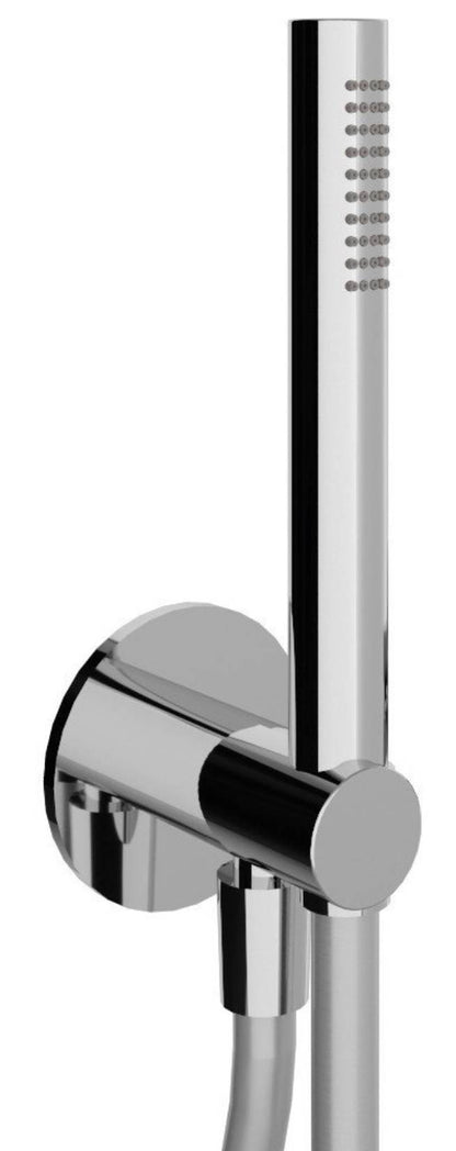 Rubinetterie Treemme 3M Showers & Thermostatics RWIT 5BD4 CC 20 Duplex Presa Acqua Kit Gancio Ottone Flessibile PVC 1,5 Metri E Doccetta In Metallo Estraibile Forma Tonda Stilo Finitura Cromata Portata 8 Litri Al Minuto