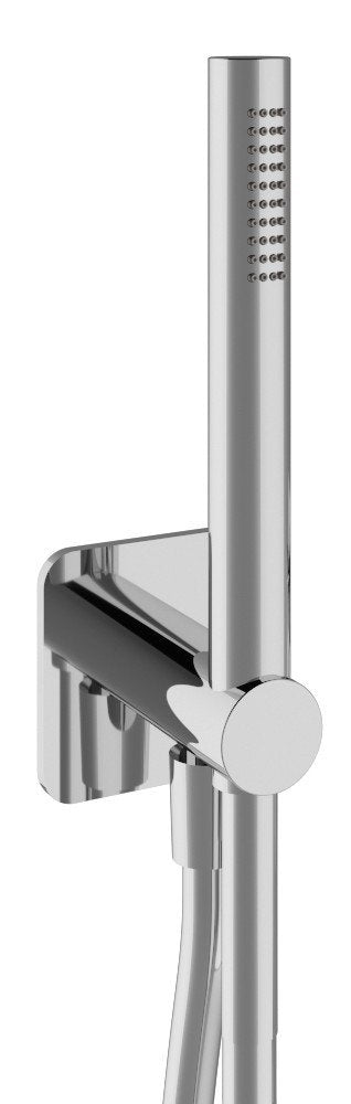 Rubinetterie Treemme 3M Showers & Thermostatics RWIT 6AD4 CC 20 Duplex Presa Acqua Kit Gancio Ottone Flessibile PVC 1,5 Metri E Doccetta In Metallo Estraibile Forma Tonda Stilo Finitura Cromata Portata 8 Litri Al Minuto