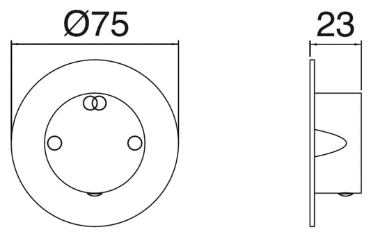 Rubinetterie Treemme 3M Showers & Thermostatics RWIT 75D5 CC 02 + RWIT 7AD5 ZZ 01 Rubinetto D'Arresto Deviatore Incasso 2 Uscite Senza Chiusura Acqua Monoforo Installazione Parete 1 Manopola Materiale Ottone Finitura Cromata Parte Interna Esterna Incluse