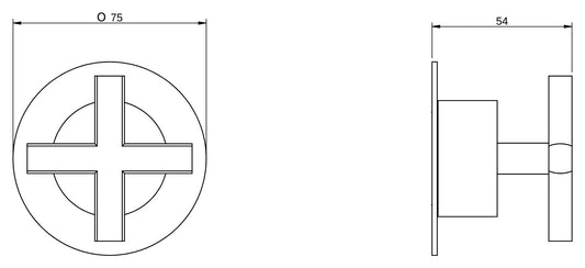 Rubinetterie Treemme 3M Showers & Thermostatics RWIT 75D5 CC 20 + RWIT 7AD5 ZZ 01 Rubinetto D'Arresto Deviatore Incasso 2 Uscite Senza Chiusura Acqua Monoforo Installazione Parete 1 Manopola Croce Ottone Cromata Parte Interna Esterna Incluse