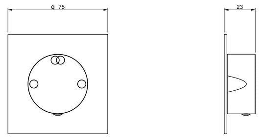 Rubinetterie Treemme 3M Showers & Thermostatics RWIT 75D5 CC 30 + RWIT 7AD5 ZZ 01 Rubinetto D'Arresto Deviatore Incasso 2 Uscite Senza Chiusura Acqua Monoforo Installazione Parete 1 Manopola Materiale Ottone Finitura Cromata Parte Interna Esterna Incluse