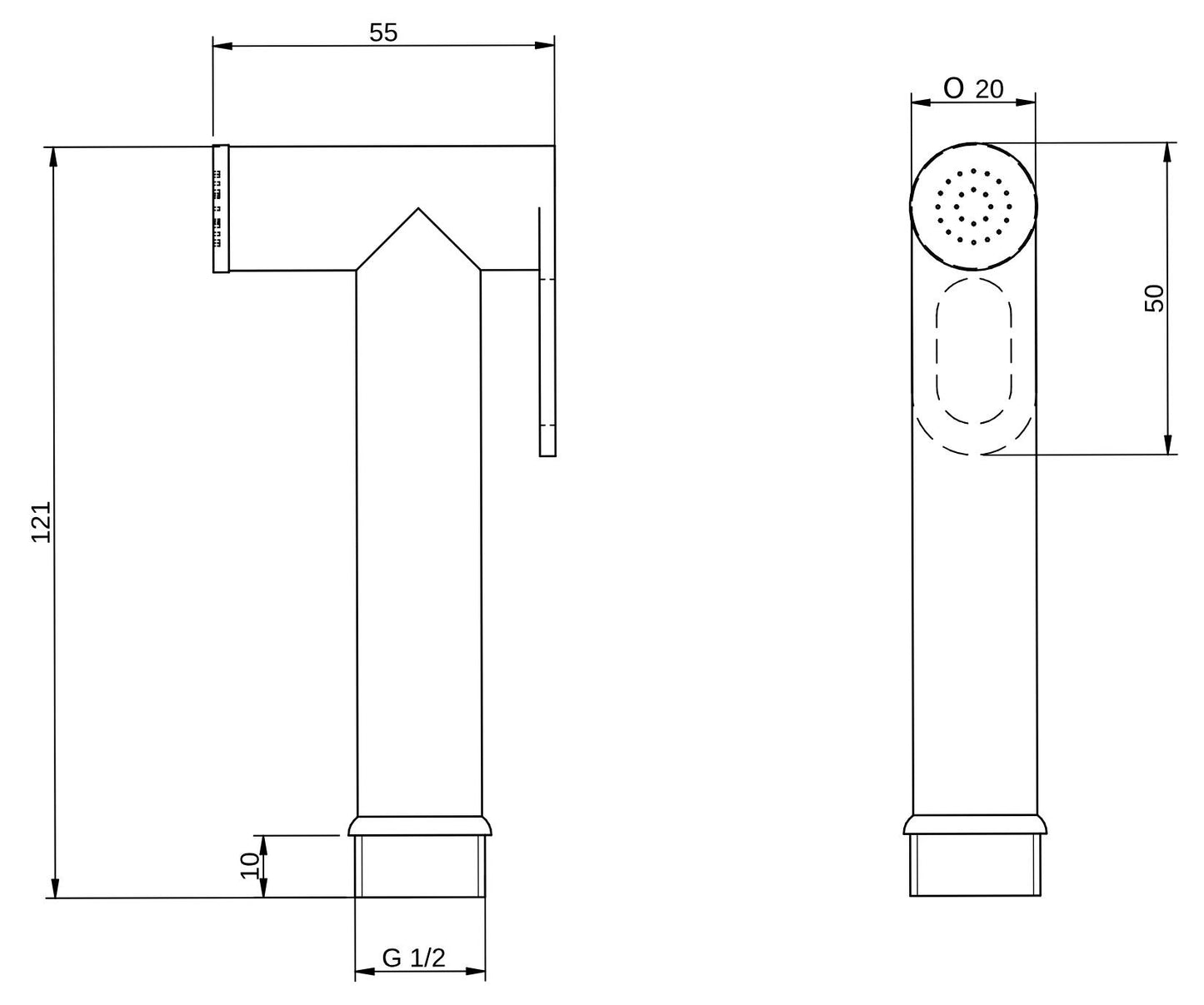 Rubinetterie Treemme 3M Contract Termo S + Showers IT RTDO 161 CC Doccetta Idroscopino Tondo Per WC Materiale Metallo Finitura Cromato