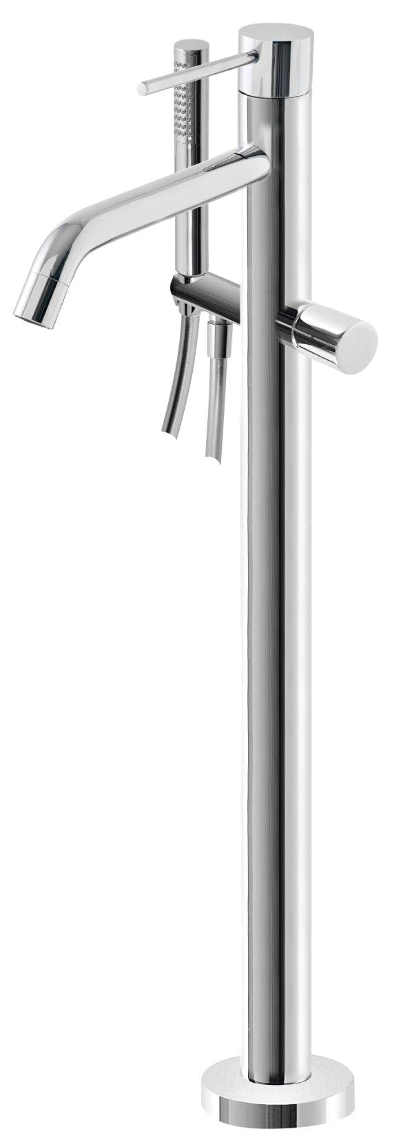 Rubinetterie Treemme UP+ RWIT 5703 CC 50 + RWIT 4A62 ZZ 50 Miscelatore Monocomando Vasca Da Terra a Pavimento Con Doccetta In Metallo Materiale Ottone Finitura Cromata