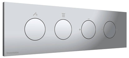 Rubinetterie Treemme 3M W-Touch RWIT 1B89 CC 01 + RWIT 1B89 ZZ 30 Miscelatore Doccia Meccanico Incasso 2 Uscite Parete 4 Fori Sistema Premi e Regola Parte Interna Esterna Incluse Stile Moderno Con Piastra Materiale Ottone Finitura Cromata