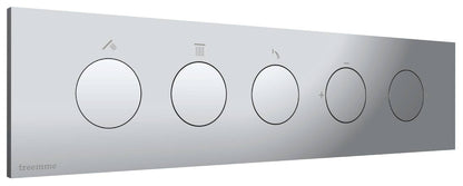 Rubinetterie Treemme 3M W-Touch RWIT 1B90 CC 01 + RWIT 1B90 ZZ 30 Miscelatore Doccia Meccanico Incasso 3 Uscite Parete 5 Fori Manopole Sistema Premi e Regola Parte Interna Esterna Incluse Stile Moderno Con Piastra Materiale Ottone Finitura Cromata