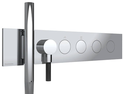 Rubinetterie Treemme 3M W-Touch RWIT 1B91 CC 01 + RWIT 1B91 ZZ 30 Miscelatore Doccia Meccanico Incasso 2 Uscite Parete 6 Fori Sistema Premi e Regola Con Doccetta e Piastra Stile Moderno Parte Interna Esterna Incluse Materiale Ottone Finitura Cromata