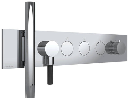 Rubinetterie Treemme 3M W-Touch RWIT 1B92 CC 01 + RWIT 1B92 ZZ 30 Miscelatore Doccia Termostatico Incasso 2 Uscite Parete 6 Fori Sistema Premi e Regola Con Doccetta e Piastra Stile Moderno Parte Interna Esterna Incluse Materiale Ottone Finitura Cromata
