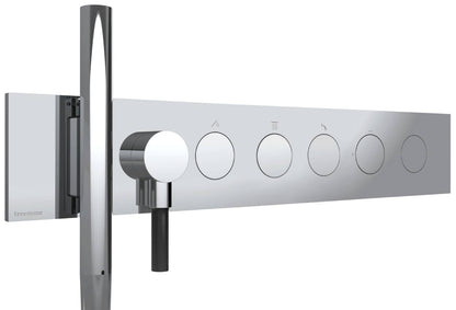 Rubinetterie Treemme 3M W-Touch RWIT 1B97 CC 01 + RWIT 1B97 ZZ 30 Miscelatore Doccia Meccanico Incasso 3 Uscite Parete 7 Fori Sistema Premi e Regola Con Doccetta e Piastra Stile Moderno Parte Interna Esterna Incluse Materiale Ottone Finitura Cromata