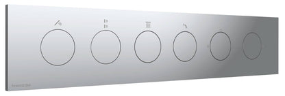 Rubinetterie Treemme 3M W-Touch RWIT 1BE4 CC 01 + RWIT 1BE4 ZZ 30 Miscelatore Doccia Meccanico Incasso 4 Uscite Parete 6 Fori Manopole Sistema Premi e Regola Parte Interna Esterna Incluse Stile Moderno Con Piastra Materiale Ottone Finitura Cromata