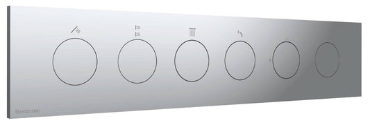 Rubinetterie Treemme 3M W-Touch RWIT 1BE4 CC 01 + RWIT 1BE4 ZZ 30 Miscelatore Doccia Meccanico Incasso 4 Uscite Parete 6 Fori Manopole Sistema Premi e Regola Parte Interna Esterna Incluse Stile Moderno Con Piastra Materiale Ottone Finitura Cromata