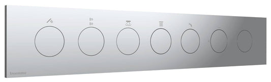 Rubinetterie Treemme 3M W-Touch RWIT 1BE5 CC 01 + RWIT 1BE5 ZZ 30 Miscelatore Doccia Meccanico Incasso 5 Uscite Parete 7 Fori Manopole Sistema Premi e Regola Parte Interna Esterna Incluse Stile Moderno Con Piastra Materiale Ottone Finitura Cromata