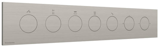 Rubinetterie Treemme 3M W-Touch RWIT 1BE5 IS 01 + RWIT 1BE5 ZZ 30 Miscelatore Doccia Meccanico Monocomando Incasso 5 Uscite Parete 7 Fori 7 Manopole Stile Moderno Con Piastra Materiale Acciaio Finitura Inox Spazzolato Opaco Parte Interna Esterna Incluse