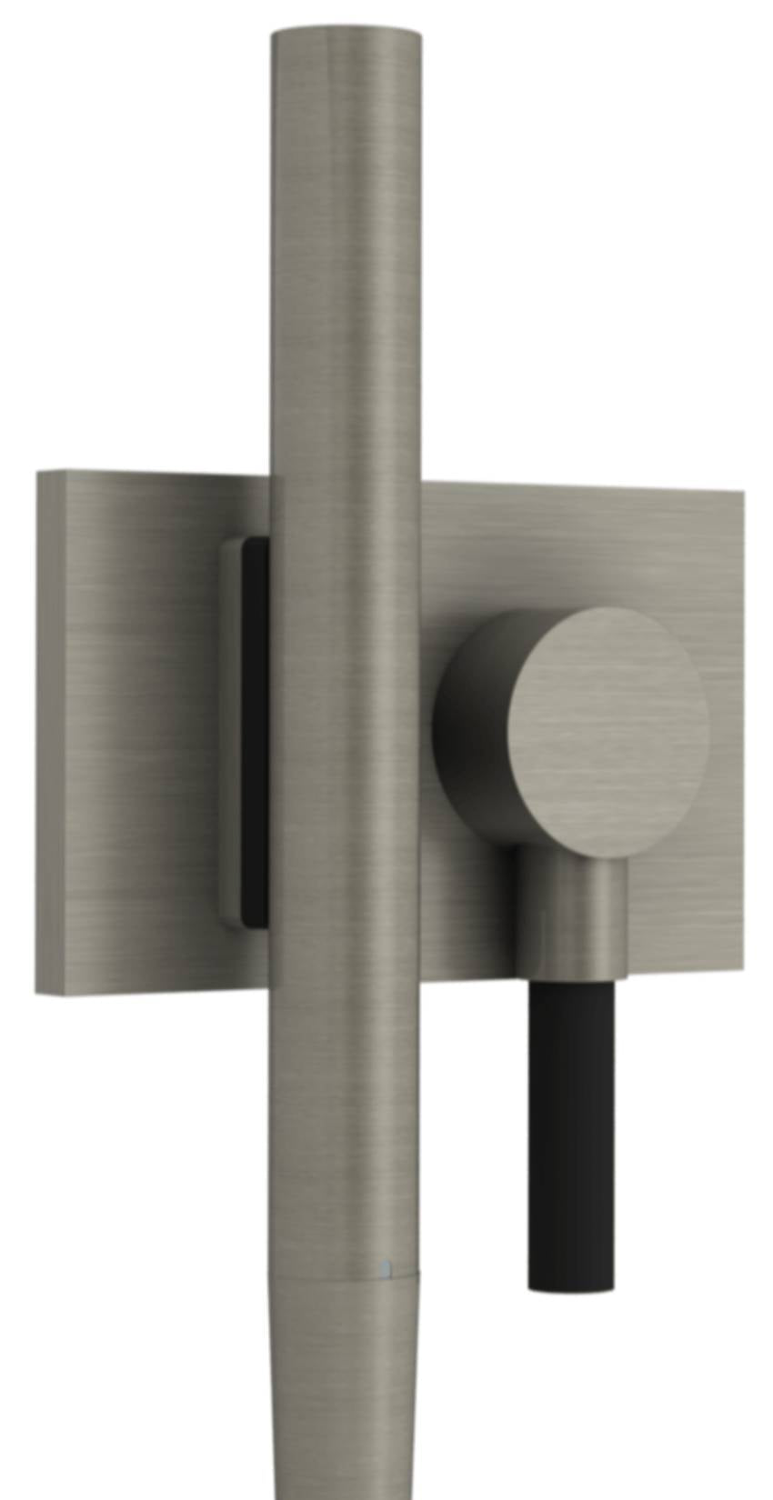 Rubinetterie Treemme 3M W-Touch RWIT 2BF6 IS 25 + RWIT 2BF6 ZZ 40 Kit Gancio Presa Acqua Tonda Supporto Muro Quadro Materiale Acciaio Finitura Inox Spazzolato Opaco Doccetta Metallo Con Attacco Calamita Flessibile PVC Parte Interna Esterna Incluse